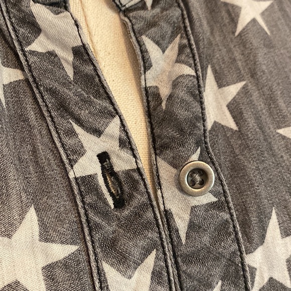 Rails women’s chambray stars gray wash & white button up M Lyocell collar shirt - Picture 5 of 13
